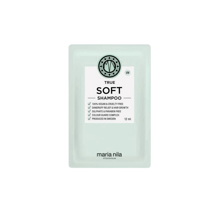 Șampon Maria Nila True Soft, vegan, pentru controlul mătreții, 12 ml