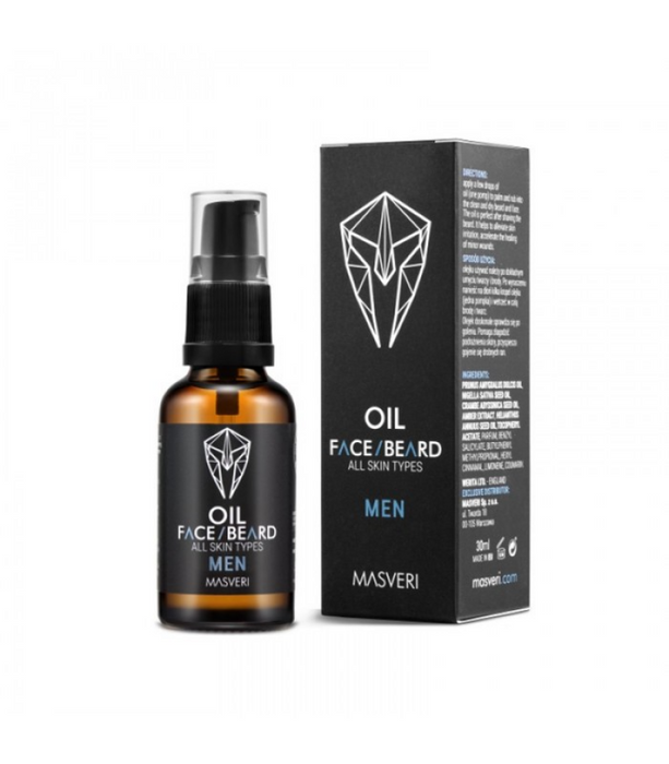 Ulei pentru barbă Masveri, hidratant, fără parabeni, 30 ml