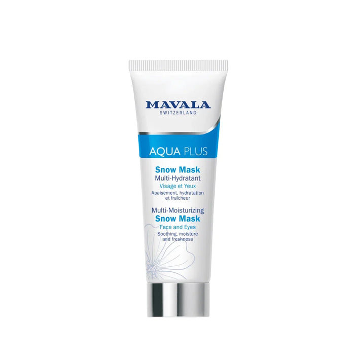 Mască de gel Mavala Aqua Plus Snow, hidratantă și calmantă, pentru față și ochi, 75 ml
