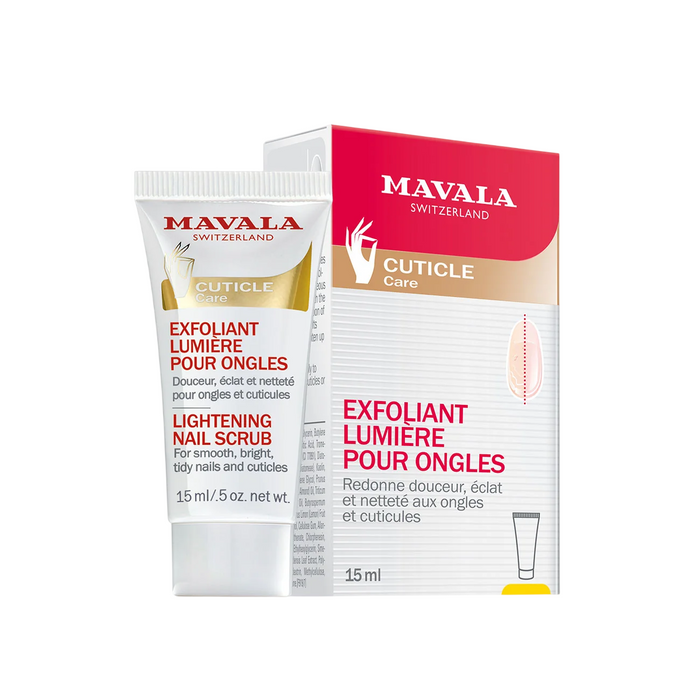 Scrub pentru mâini și unghii Mavala Exfoliating & Softening, exfoliant, iluminator, 15 ml