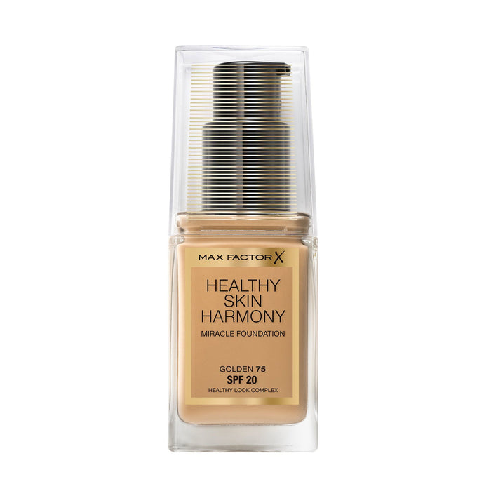 Fond de ten lichid Max Factor Healthy Skin Harmony, nuanța 75 Golden, SPF 20, 30 ml