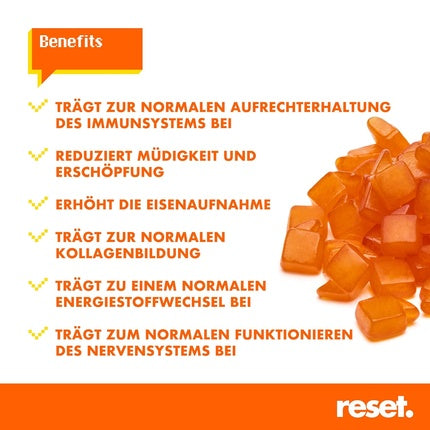 Gumii vitamina C, Reset, 60 bucăți, aromă portocală