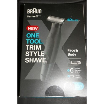 Braun Series X XT5300, Trimmer de barbă și mașină de ras pentru față, corp și conturare, negru
