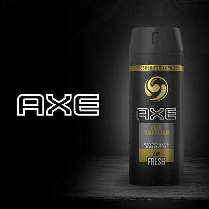 Axe Bs Gold Tempt Dark Deodorant, 150ml, cutie aurie și albastră