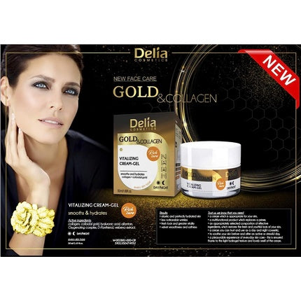 Cremă Delia Cosmetics, aur & colagen, anti-rid