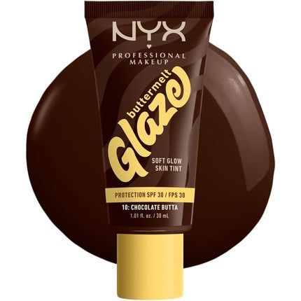NYX Professional Makeup Buttermelt Glaze Soft Glow Skin Tint SPF 30, Chocolată, 50 ml