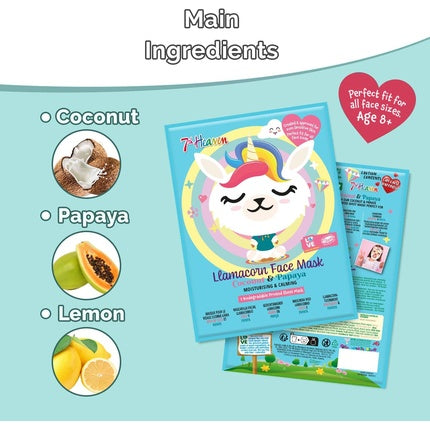 Masca fata, 7th Heaven, Llamacorn, cocos papaya