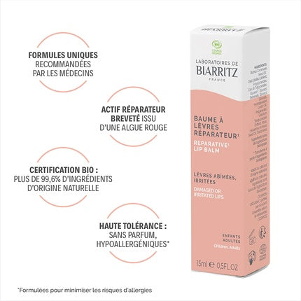 Balm de buze, Laboratoires De Biarritz, Alga Cicosa, 15ml, pentru buze uscate
