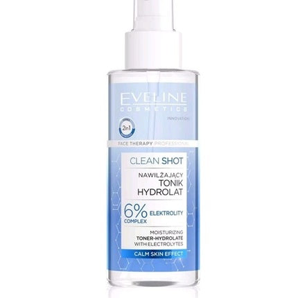 Toner Hidrolat Facial, Eveline Cosmetics, Clean Shot, cu 6 Electroliți