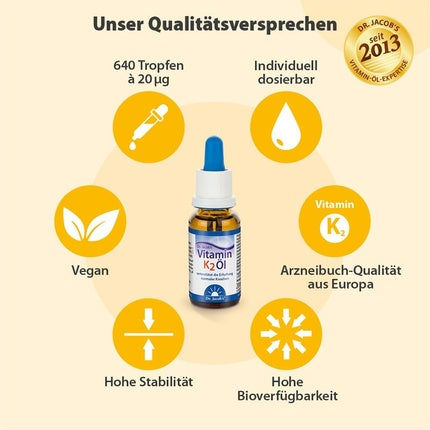 Ulei cu Vitamina K2, Dr. Jacob's, 20ml