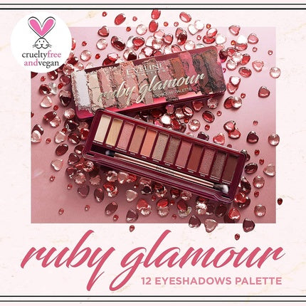 Paletă farduri ochi, Eveline Cosmetics, Ruby Glamour, 12 nuanțe