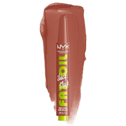 Gloss de buze NYX Professional Makeup Fat Oil Slick Click, Culoare Nude, Textură Uleioasă