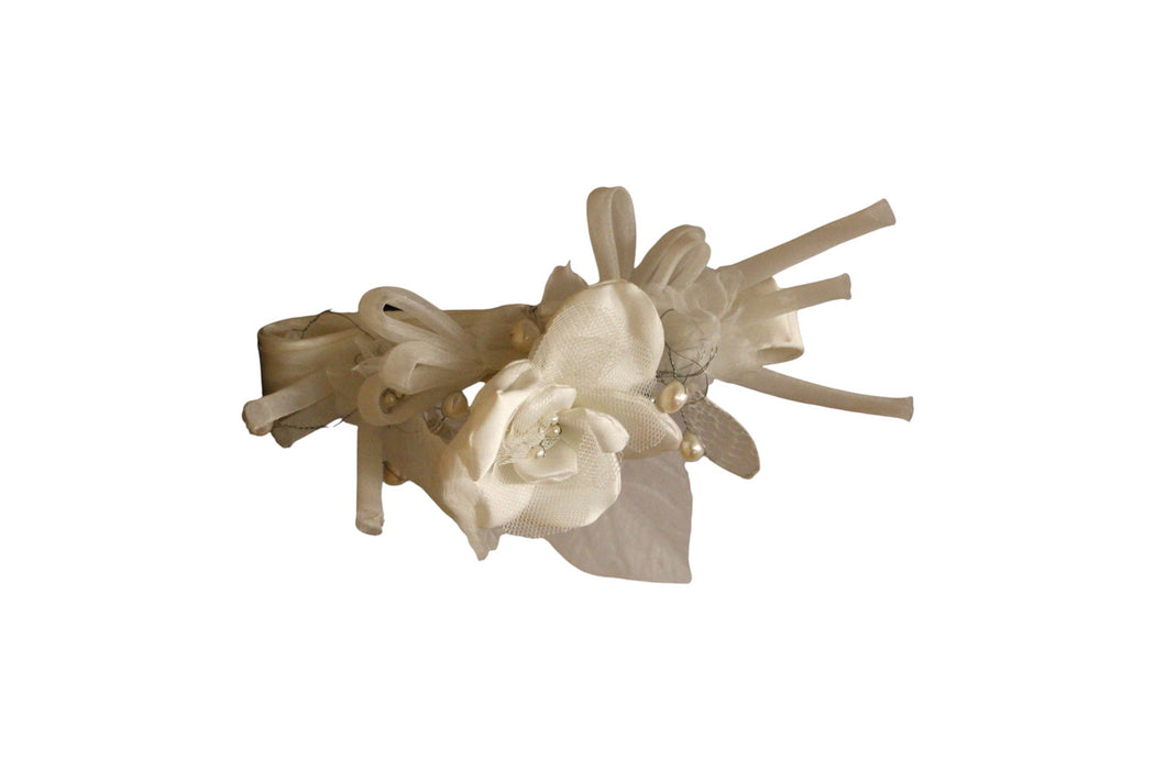 Clamă de păr Moliabal, model 613, decor floral, bej