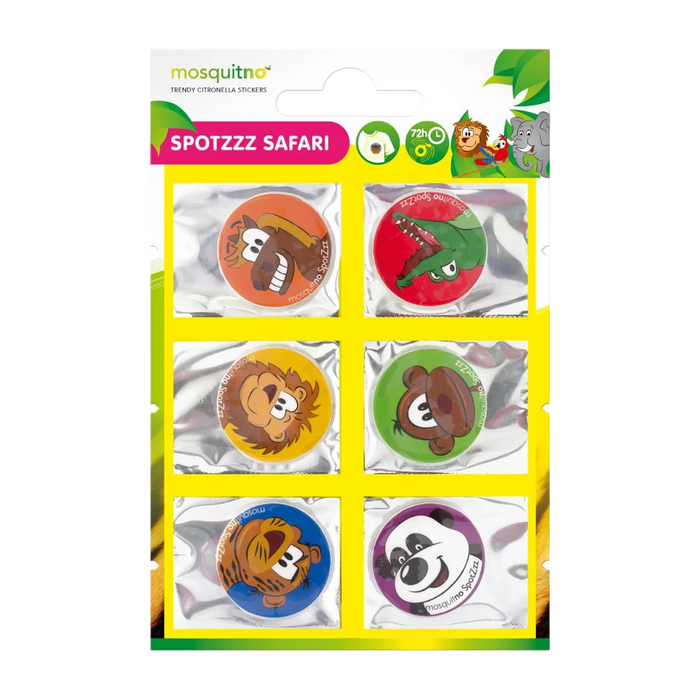 Autocolante antițânțari MosquitNo Spotzzz Safari, cu citronella, 6 buc
