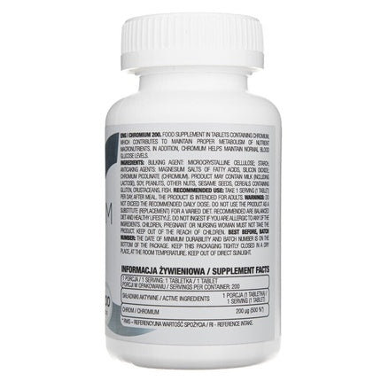 Supliment dietetic OstroVit Chromium 200 - 60 tablete