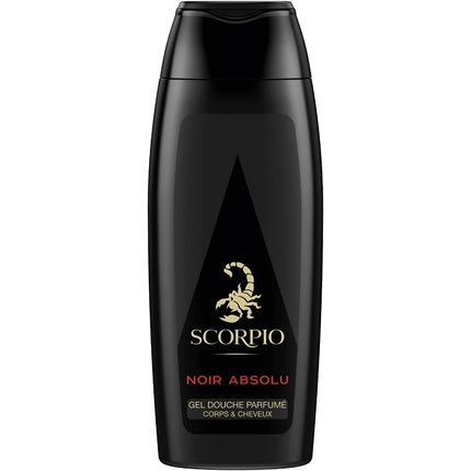 Gel de duș Scorpio Noir Absolu, 250ml, ambalaj negru, capac flip-top