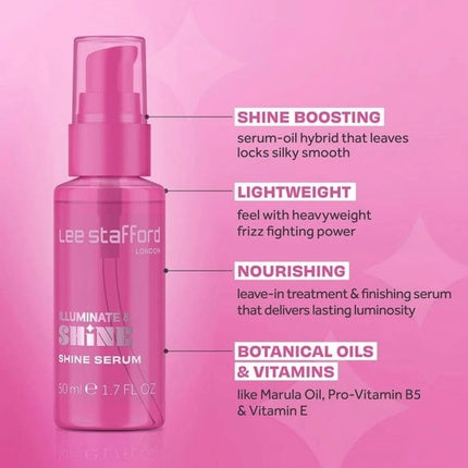 Serum păr, Lee Stafford, Illuminate & Shine, roz, 50ml