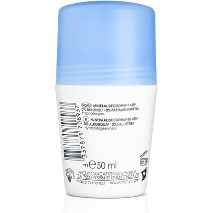 Vichy 48hr Mineral Deodorant Optimal Tolerance Rollon, 50ml, Pack Of 2