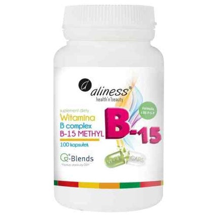 Complement Alimentar Aliness, Vitamin B Complex B-15 Methyl, 100 Veg Caps, Suport pentru Sistem Nervos