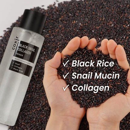 Toner față, Coxir, Black Snail Collagen, 150 ml