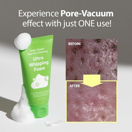 Sungboon Editor Green Tomato Deep Pore Cleansing Whipping Foam, 4.24 Oz