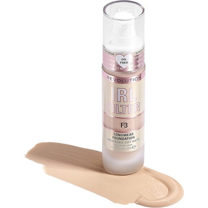 Fond de ten Makeup Revolution IRL Filter Longwear F3, Finish Mat, Capacitate 23ml