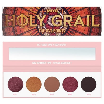 Paletă de umbre pentru ochi Miy Holy Grail - The Five Points, 5 culori, design floral