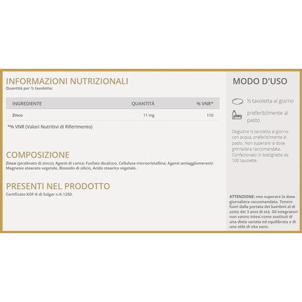 Tablete Solgar PicoZinc - Zinc pentru sistemul imunitar