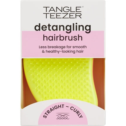 Perie păr Tangle Teezer Original, design ergonomic, roz-somon/galben