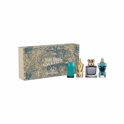 Set Parfum Masculin Jean Paul Gaultier, 4 x 7ml, Culori Albastru și Auriu