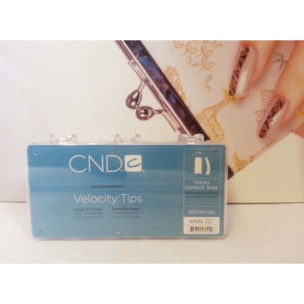 Nail Tips CND Velocity French White, acrilic UV gel, alb, 360 buc