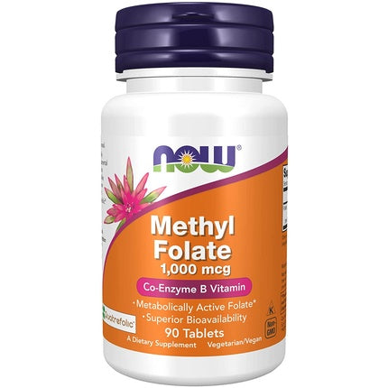 Supliment Alimentar Now Foods Methyl Folate 1000mcg Metabolic Activ, 90 Tablete
