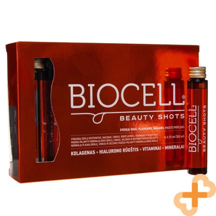 Biocell Beauty Shots - Ambalaj de 14 fiole cu colagen și acid hialuronic, 25ml
