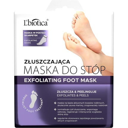 Masca pentru picioare, L'Biotica, efect exfoliant, 40ml