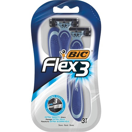 Raseuri BIC Flex 3 Comfort, albastre, cu trei lame