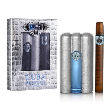 Set Cadou Parfum Cuba Prestige Platinum pentru Bărbați 3.0 + 1.17 fl.oz.