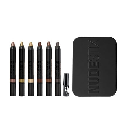 Set Ochi Nudestix, Palette Ochi Nude Earth, 6 Creioane, Cutie Neagră