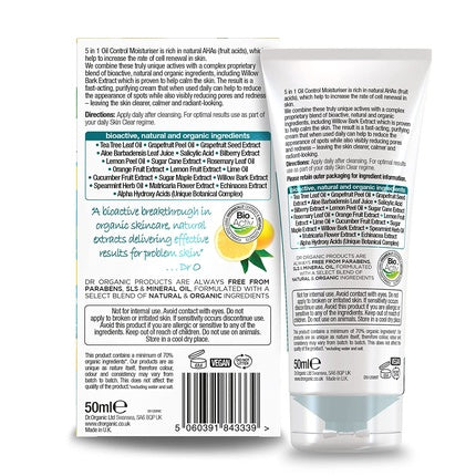 Crema Hidratantă Facială Dr Organic Skin Clear Oil Control, 50ml
