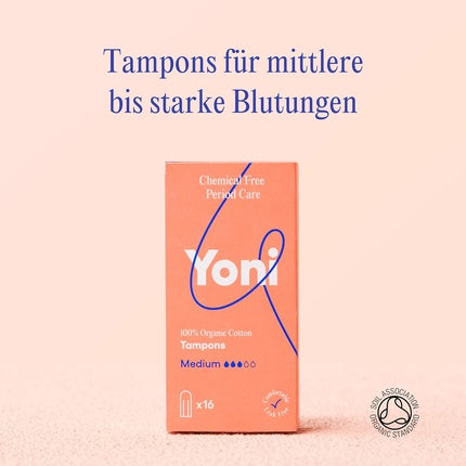 Tamponuri feminine Yoni, 100% bumbac organic, 16 bucăți