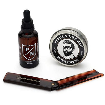Kit îngrijire barbă Percy Nobleman, balsam 65ml, ulei 50ml
