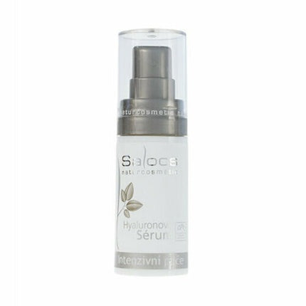 Serum Saloos cu Acid Hialuronic, 15ml, ambalaj alb cu pompă argintie
