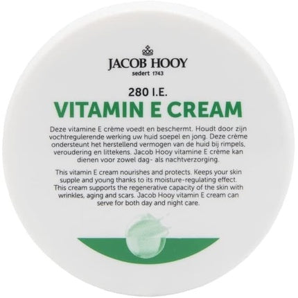 Crema de față Jacob Hooy cu Vitamina E, 280 I.E., ambalaj rotund