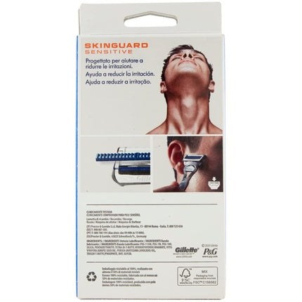 Aparat de ras, Gillette, Skinguard Sensitive, alb-albastru