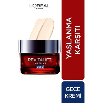 Cremă de noapte L'Oréal Paris Revitalift Laser X3 cu Acid Hialuronic