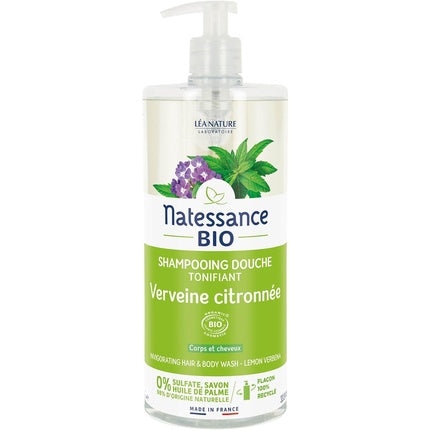 Gel de duș Natessance Bio Sulphate Lemon Verbena, 1 Litru