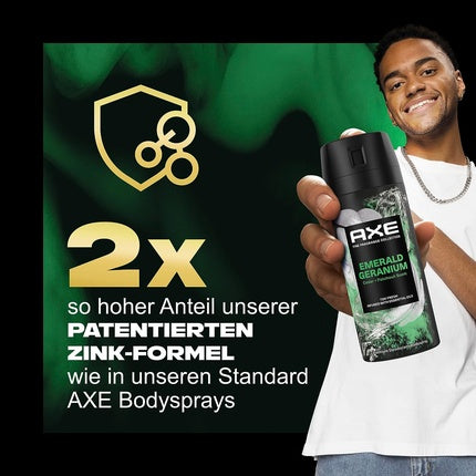 Deodorant, Axe, Emerald Geranium, 150ml, negru-verde