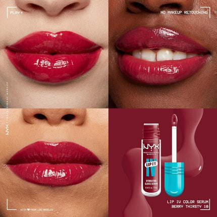 Glos pentru buze NYX Professional Makeup Lip IV Hydrating Gloss Stain - 0.16 fl oz, roșu