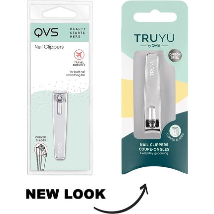 Truyu Nail Clipper Fingernail Clipper, model QVS Carbon Steel, argintiu