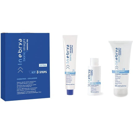 Kit Tratament Păr Drept Inebrya Bionic Straight 3 Steps Kit, 100ml + 50ml + 200ml