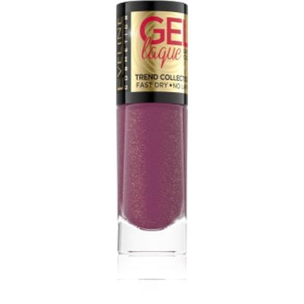 Smalt unghii gel Eveline 7 Days Gel Laque, roz-violet cu sclipici, 8 ml